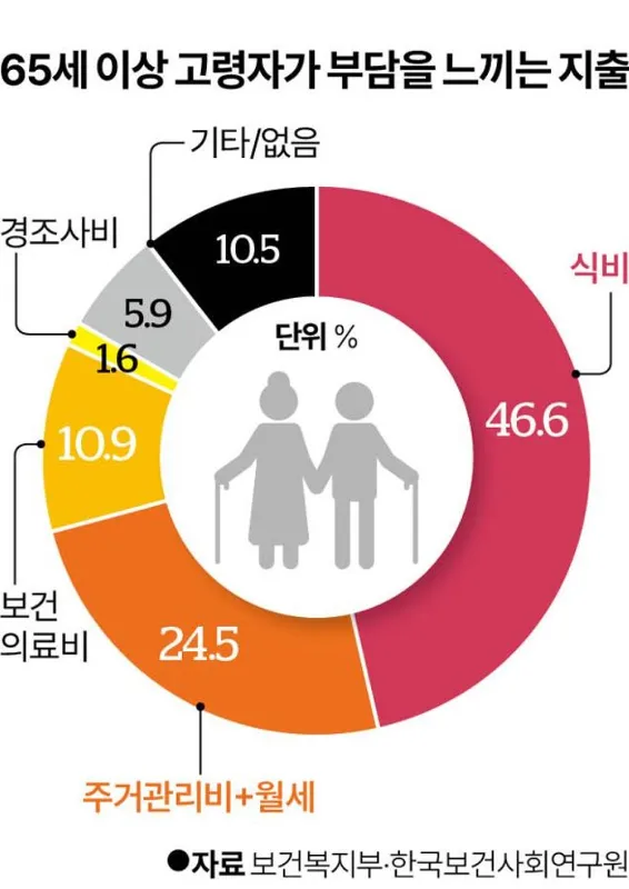 65세 이상 고령자 지출 부담 그래프